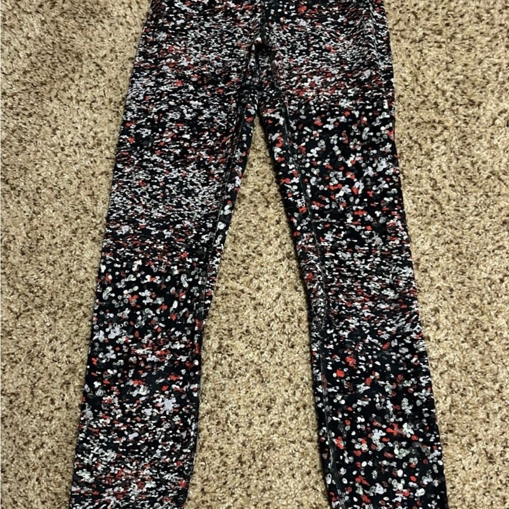 Lululemon Athletica Black and Red Patterned Leggings